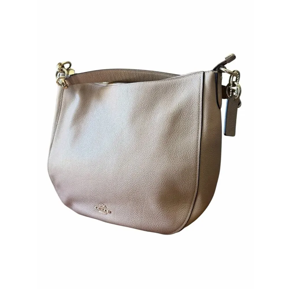 Coach Chelsea Hobo 32 Beechwood Pebbled Leather Shoulder Crossbody Bag